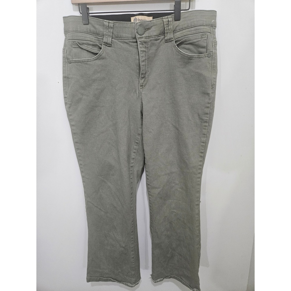 Democracy Ab Technology Olive Green Straight Leg Pants Raw Hem 16W WN3Y2408DM